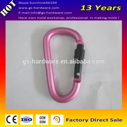 D type carabiner,Aluminum locking Carabiner,XS-A001