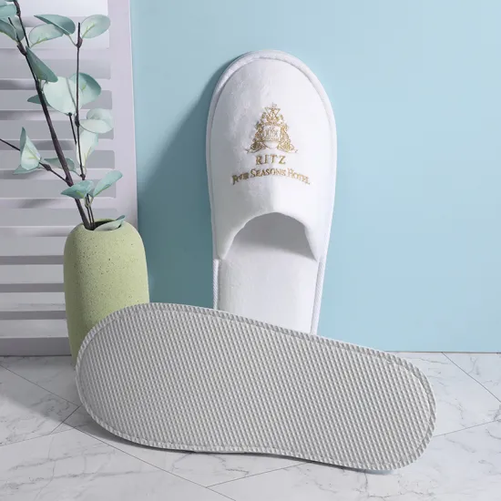 Wholesale Personalized Velour Disposable Guest Slippers