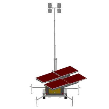 Hybrid solar mobile light tower