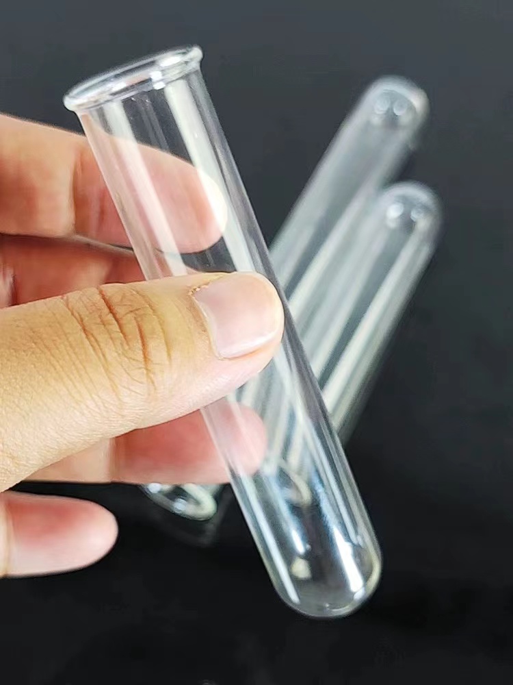 Cylindrical Borosilicate Glass Test Tube with Rim 16ml