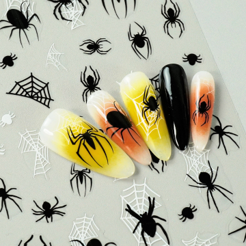Halloween Nail Stickers: Ghost and Spider Designs for DIY Manicure