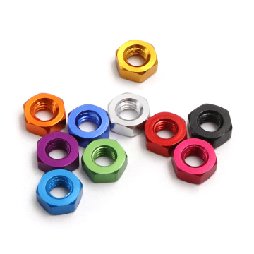 Nueces hexadecimal de aluminio anodizadas 6061 coloridas para M2, M3, M4, M5, M6, M8, M10