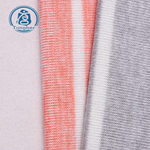 tissu tricoté polyester rayé coton pour pull
