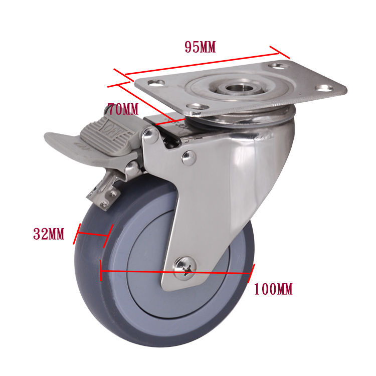 4 Inch Brake Caster