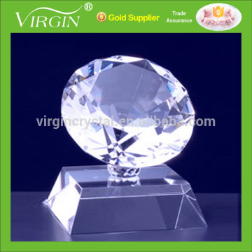 Fashion big crystal diamond trophy award with base stand for Ceremony