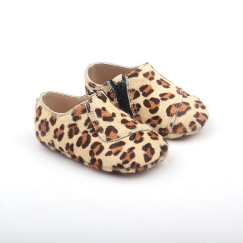 Sapatos casuais de bebê de couro genuíno leopardo