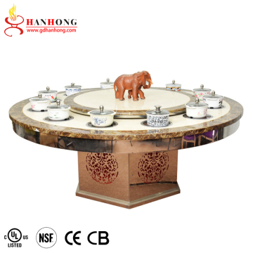 Modern Commercial Dining Marble Hot Pot Restaurant Table for Sale