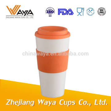 Orange coffee mug with common PP lid