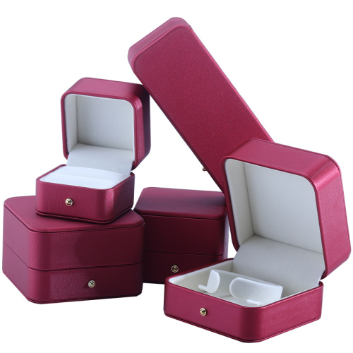 Custom Wholesale Red PU Leather Jewelry Packaging Box
