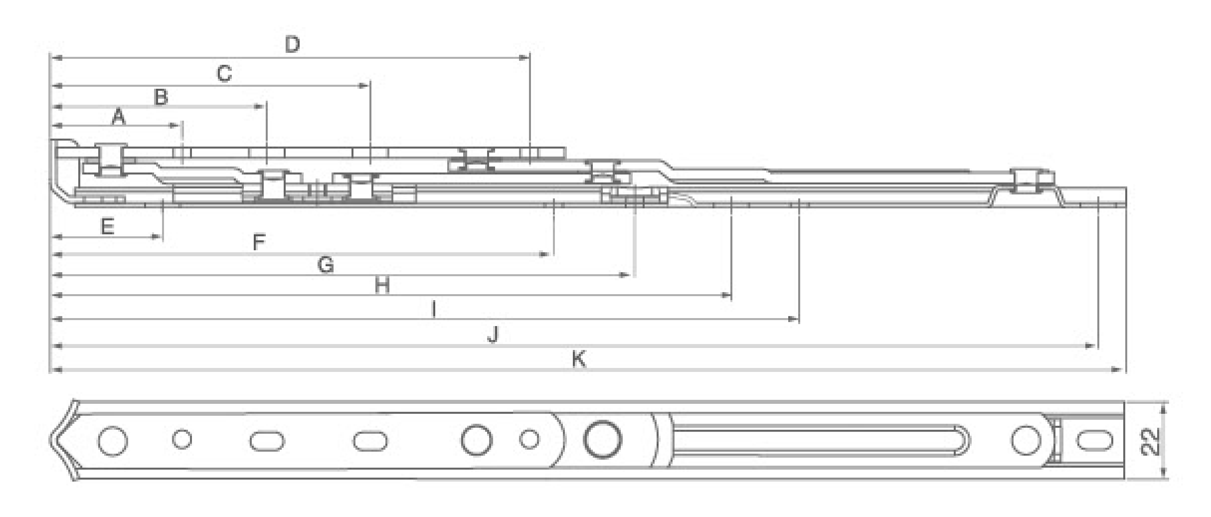 HC22S-5 installation diagram for aluminum windows