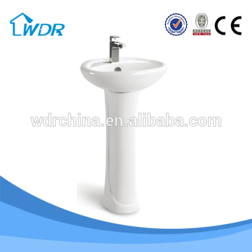 Pedestal washroom corner small size ceramic wash basin