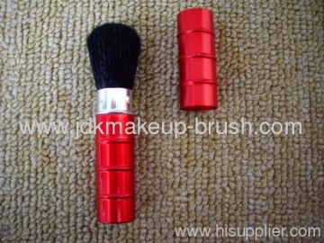 Red Aluminum Makeup Retractable Powder Brush 