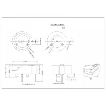 Porta batteria a PC doppio 12 mm per CR1212 CR1216