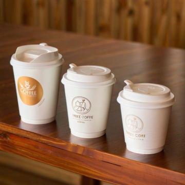 Disposable 12 oz Paper Coffee Cup with Lid
