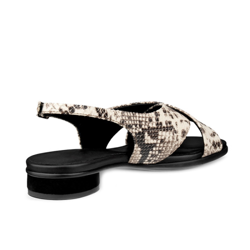 Trendy Women's Snake Print Flat Sandals