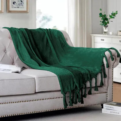 Tassel Sofa Blanket for Home Decor and Bed Blankets