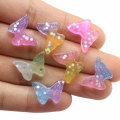 Low MOQ Glitter Flatback Planar Resin Butterfly Diy Nail Art Scrapbook Decorations