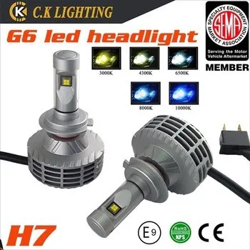 5 colors all in one G6 h7 led headlights canbus with cree or Lumileds chip