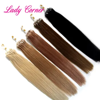 Best quality silk straight peruvian human hair, micro loop hair extensions human