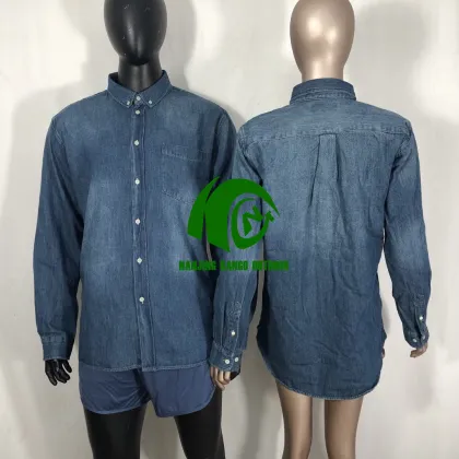 Kango Factory: Cheap All-Season Printed Long Sleeve Denim Shirt
