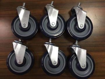 5 inch PU caster wheels for shopping carts