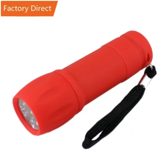 9LED Plastic Mini Flashlight with Rubber Grip for Kids
