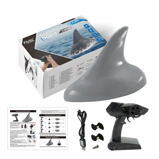 Flytec V302 2.4Ghz Radio Control Shark Boat Simulation Toy with Electric Motor