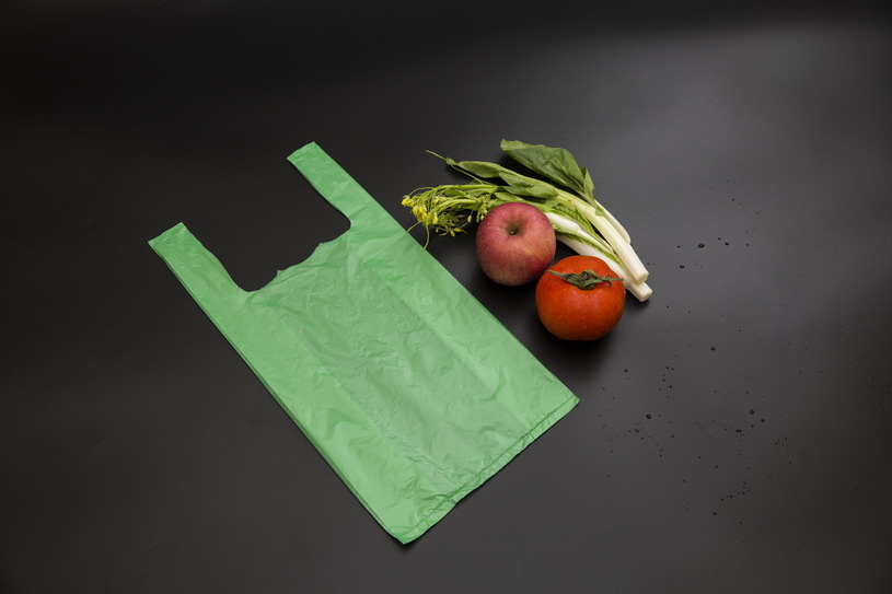 HDPE LDPE Material Flat T Shirt Vest Handle Food Package Bags