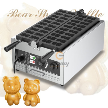 Stainless Steel 3000W Commercial Bear Shape Waffle Maker with 20 Holes