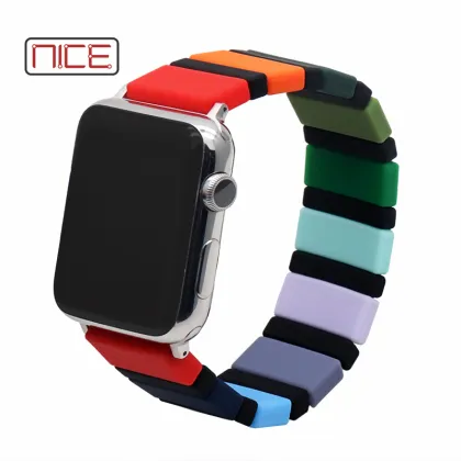 Silicone Sports Band with Charm Bracelet for Apple Watch