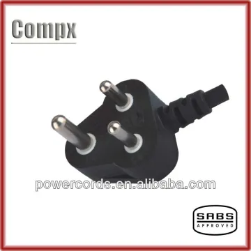 16A 250V SABS South Africa power cord plug