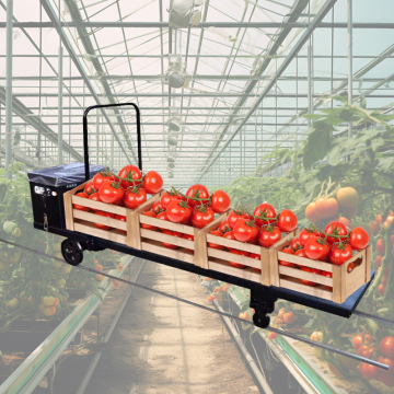 Greenhouse Pipe Rail Trolley for Electric Transport in Agriculture