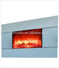 wall-mounted glass frame electric fireplace with remote