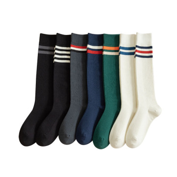 Ins Inspired Korean and Japanese School Uniform Style Knee High Socks for Women in Solid Colors and Stripes
