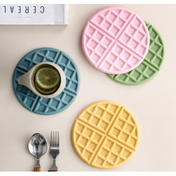 Özelleştirilmiş Waffle Silikon Trivet Paspaslar Pot Tutucular