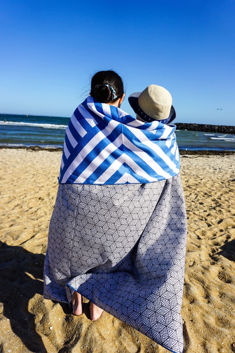 Beach Towel with blue design