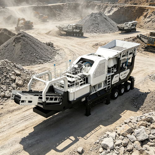 Chantiers de construction de concasseurs à mâchoires diesel mobiles à roues