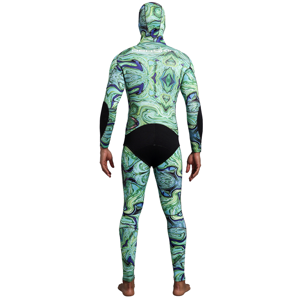 Seaskin Mens İki Parçası Açık Hücre Kamu Camo Spearfishing Wetsuits