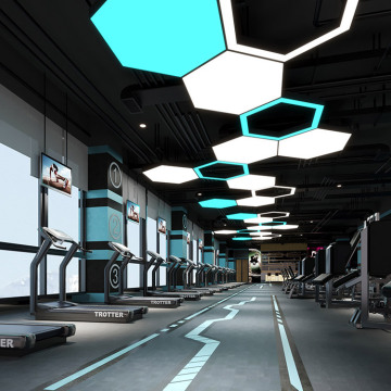 Luz colgante LED hexagonal para colgantes interiores comerciales