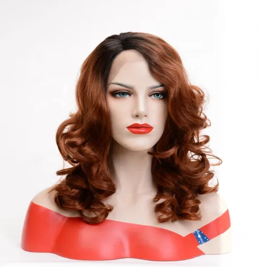 Aishili wholesale blonde brown kinky body wave curly hd 613 lace front synthetic wigs for women