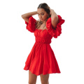 Women's Puff Sleeve Off Shoulder A Line Dress