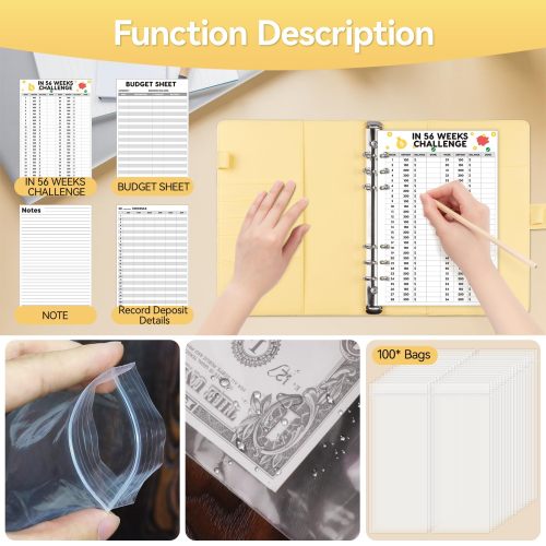 Budget Planner A6 Loose-Leaf 100 Envelope Money Savings Challenge Book Manufactory