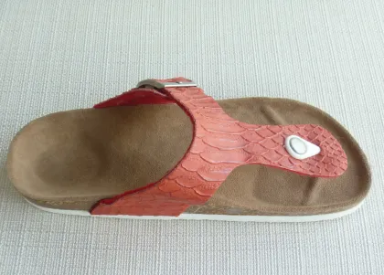 Red Ladies / Womens Cork Slippers , Slip-on Birkenstock Lightweight