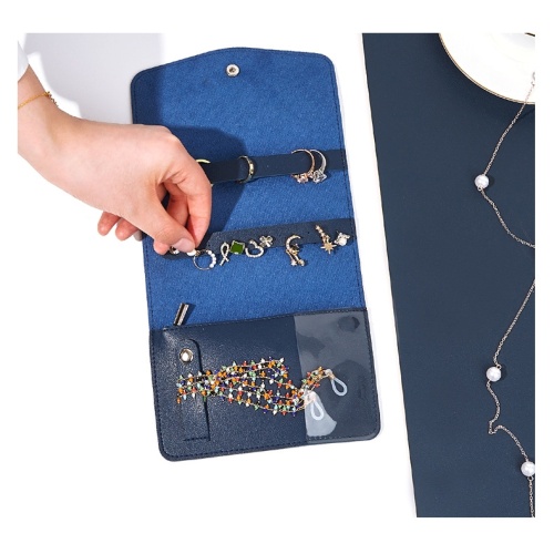 Luxury Leather Wallet with Elegant Button Jewelry Boxes