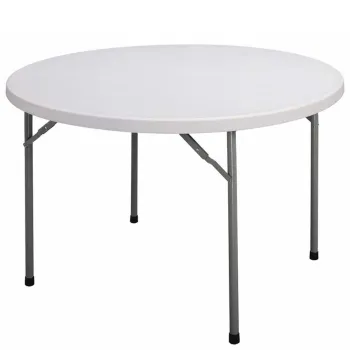 Flexible and functional plastic round folding table