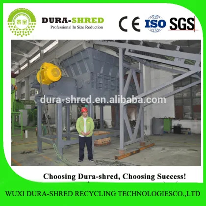 Dura-shred recycled rubber tire mulch machine