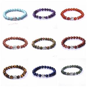 8mm Natural gemstone buddhism prayer beads bracelet