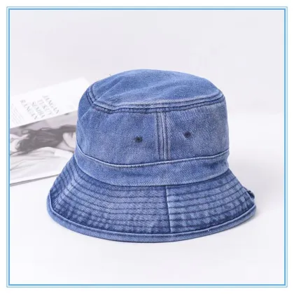 Casual wash Denim basin hat Sunscreen bucket hat