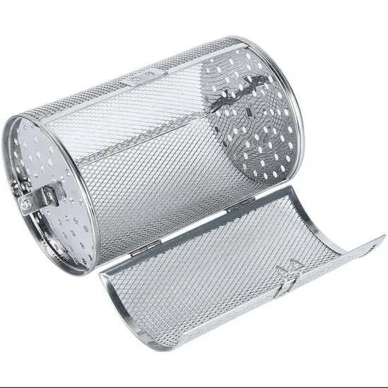 Stainless Steel Rotisserie BBQ Grill Basket for Fries, Chicken Wings, and Vegetables