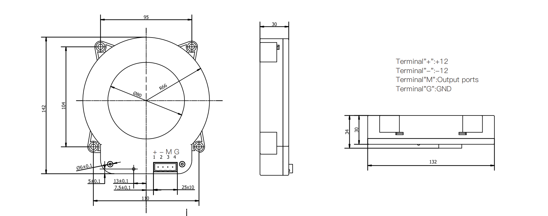 Type B leakage current sensor